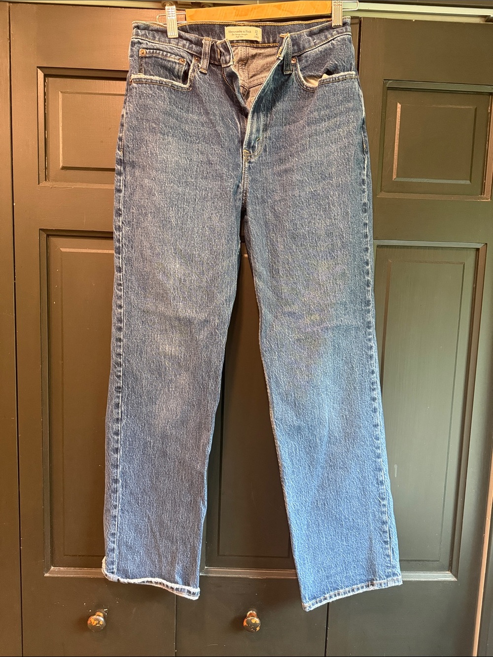 Abercrombie & Fitch Straight Leg Jeans - Dark Blue Denim
